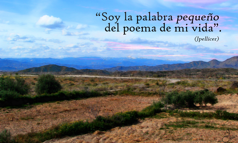 Aforismo: «Soy la palabra "pequeño" del poema de mi vida» Por Jpellicer.